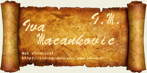 Iva Macanković vizit kartica
